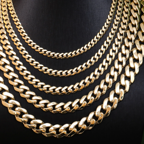 12mm 14mm 16mm Plain Miami Cuban Link Chains - Image 8