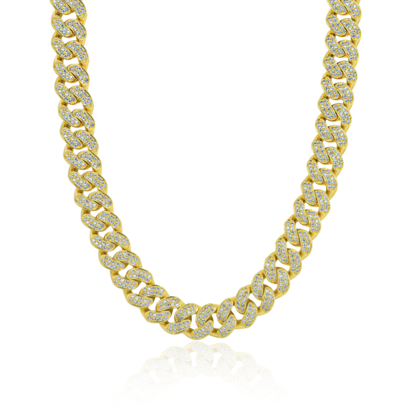 12mm 14mm 16mm Moissanite Diamond Iced-lock Miami Cuban Chain - Image 2