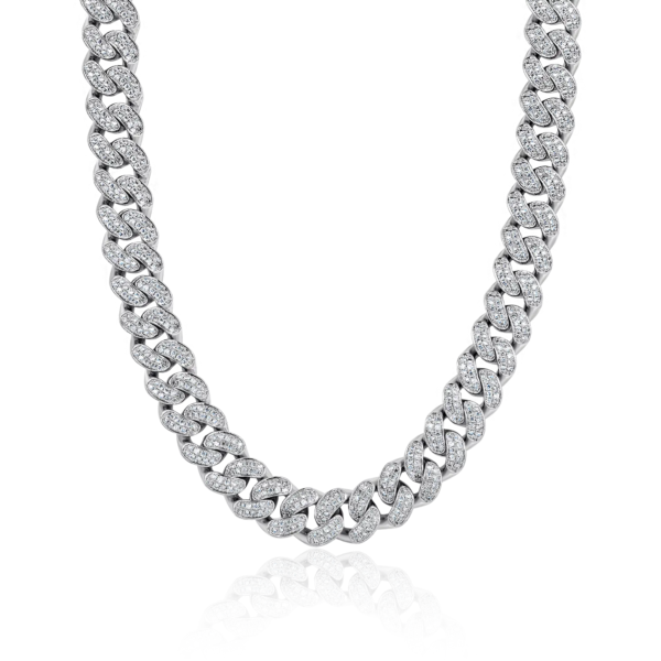 12mm 14mm 16mm Moissanite Diamond Iced-lock Miami Cuban Chain