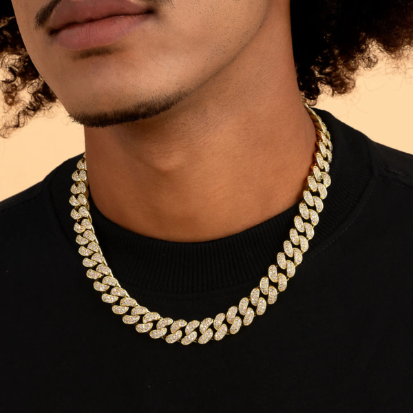 12mm 14mm 16mm Moissanite Diamond Iced-lock Miami Cuban Chain - Image 4