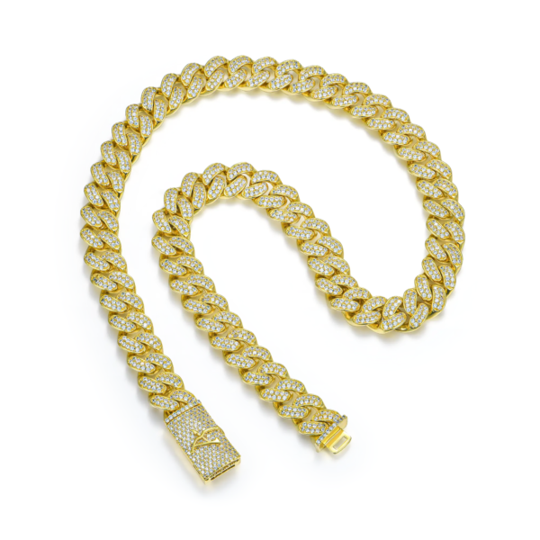 12mm 14mm 16mm Moissanite Diamond Iced-lock Miami Cuban Chain - Image 3
