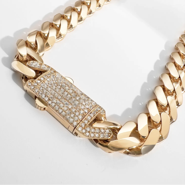 18mm 20mm 22mm Iced-lock Plain Cuban Link Chains